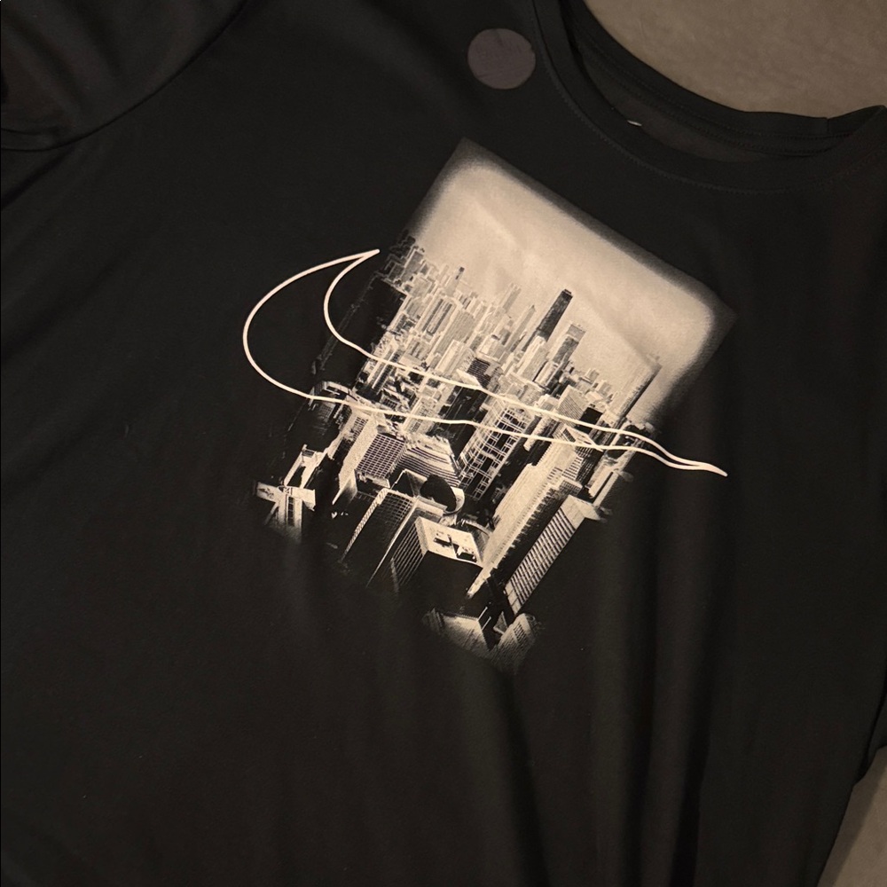 Black Graphic Nike T-Shirt with Cityscape Design 2 shirts for 25$